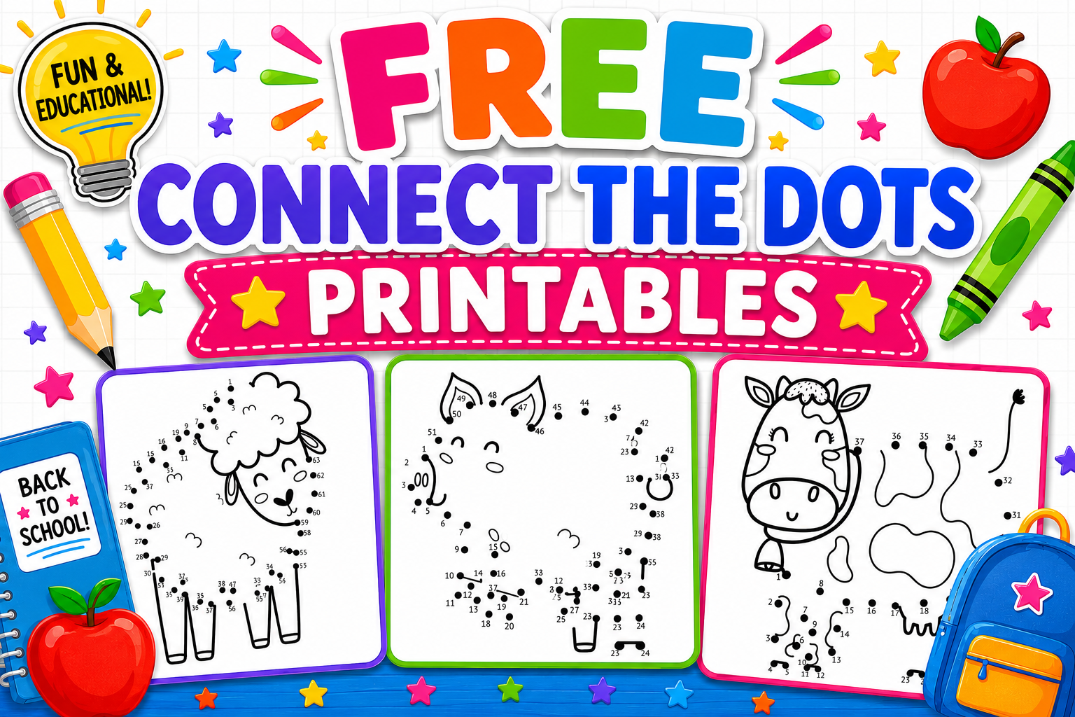 Free Connect The Dots Printable Worksheets For Kids